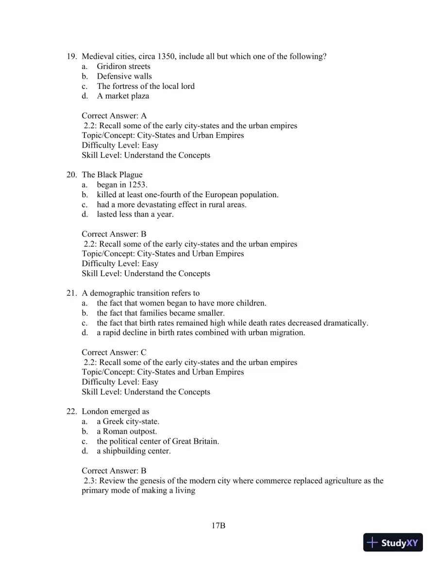 Test Bank for Cities and Urban Life, 7th Edition, page 17