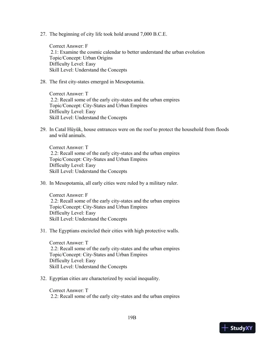 Test Bank for Cities and Urban Life, 7th Edition, page 19