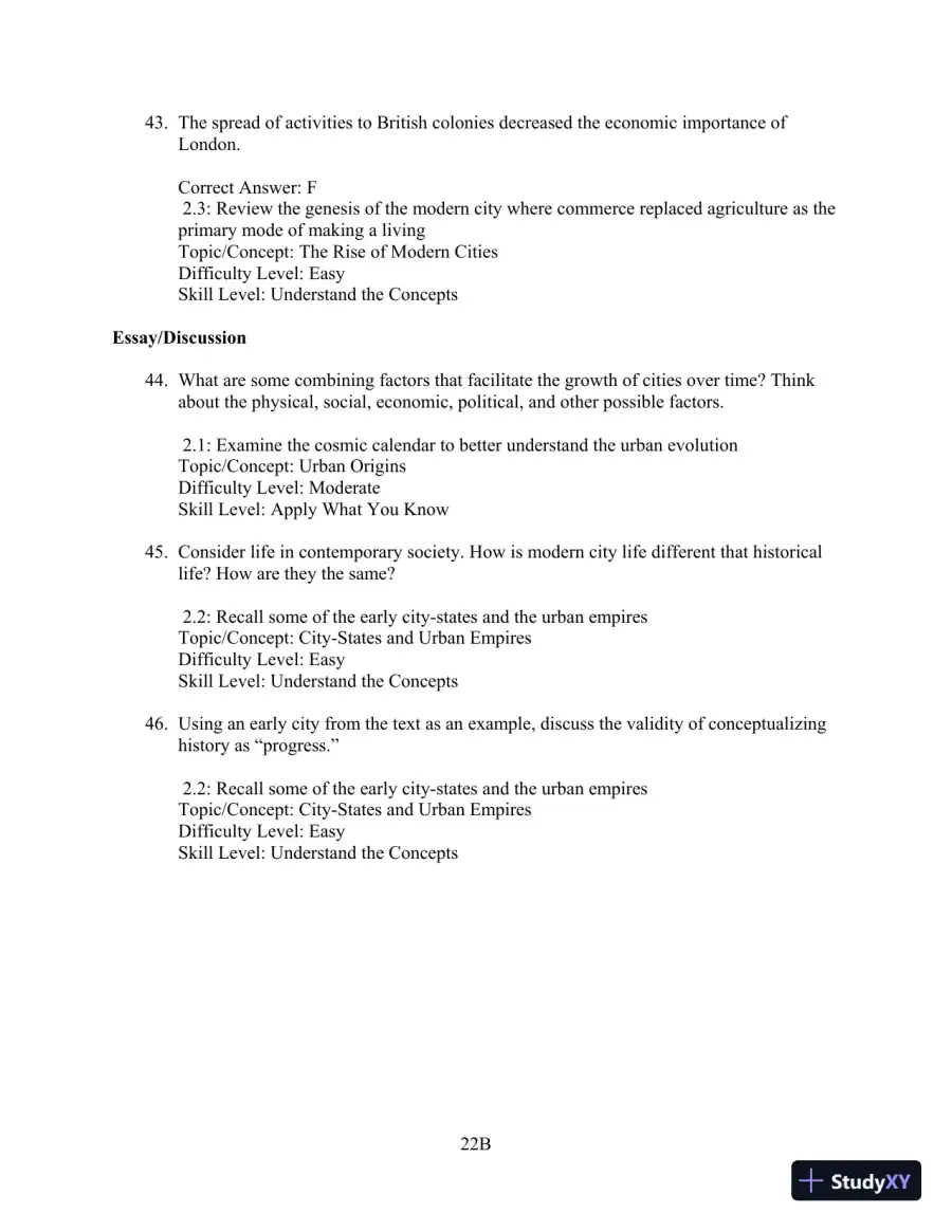 Test Bank for Cities and Urban Life, 7th Edition, page 22