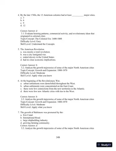 Test Bank for Cities and Urban Life, 7th Edition - Page 24 preview image