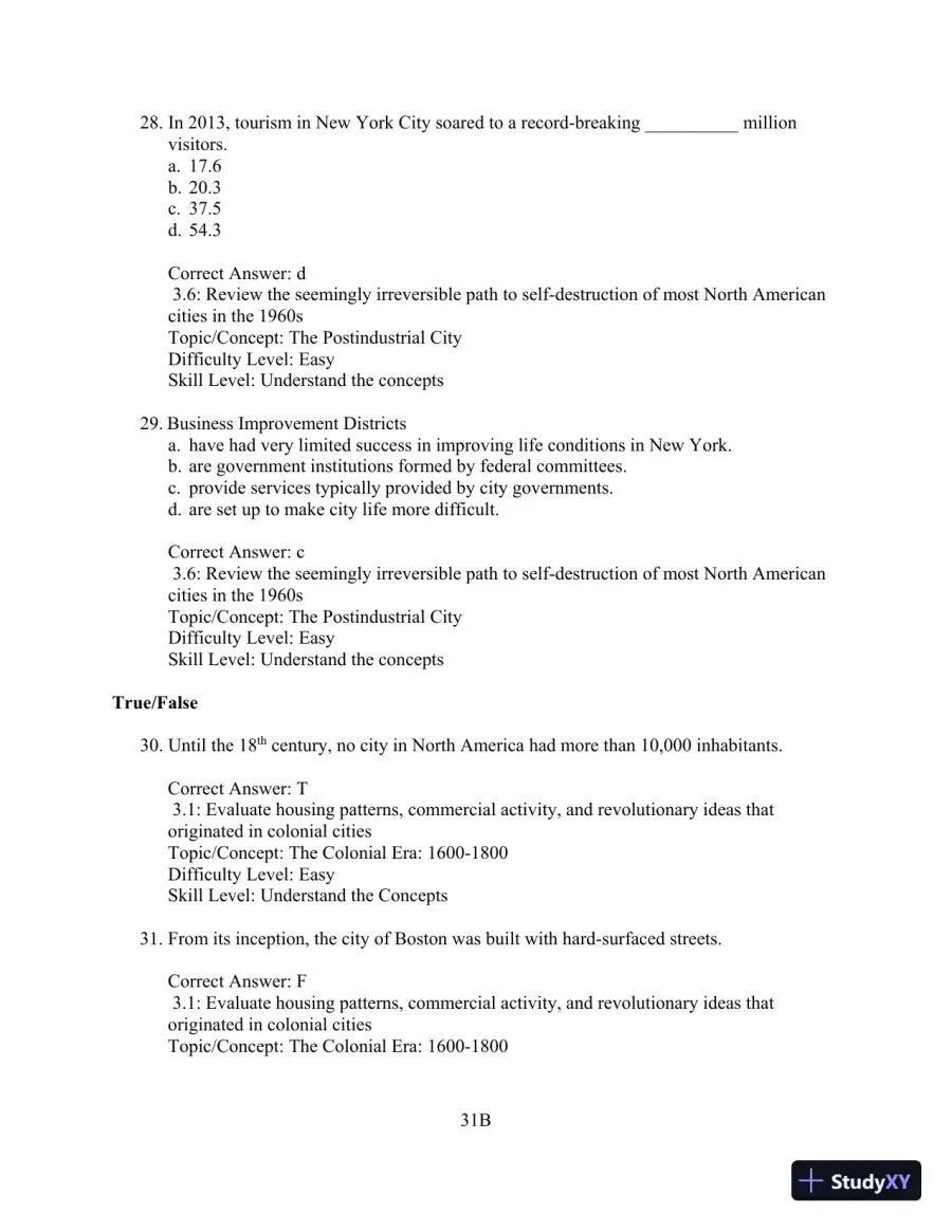 Test Bank for Cities and Urban Life, 7th Edition, page 31