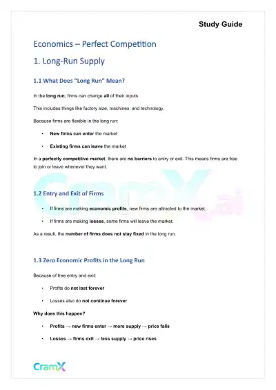 Economics - Perfect Competition - Page 1 preview image