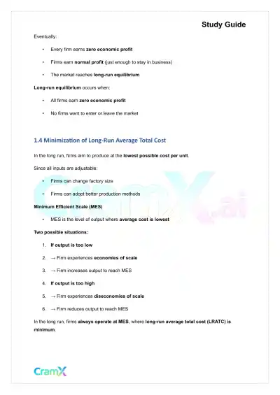 Economics - Perfect Competition - Page 2 preview image