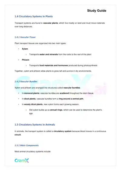 Biology - Blood and Circulation - Page 2 preview image