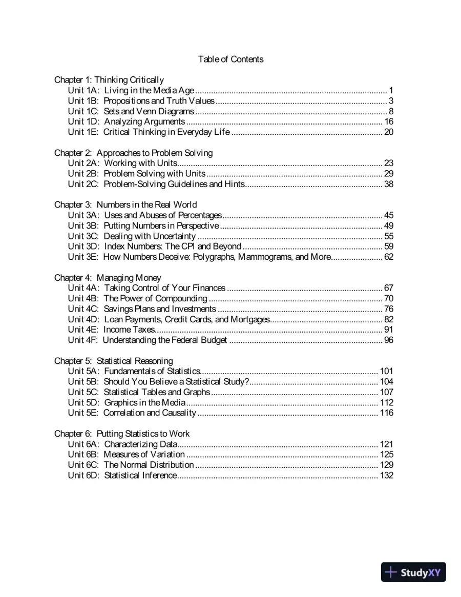 Solution Manual for Using and Understanding Mathematics: A Quantitative Reasoning Approach, 7th edition, page 3