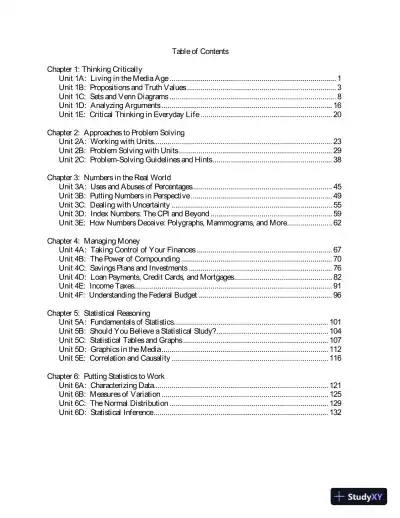Solution Manual for Using and Understanding Mathematics: A Quantitative Reasoning Approach, 7th edition - Page 3 preview image