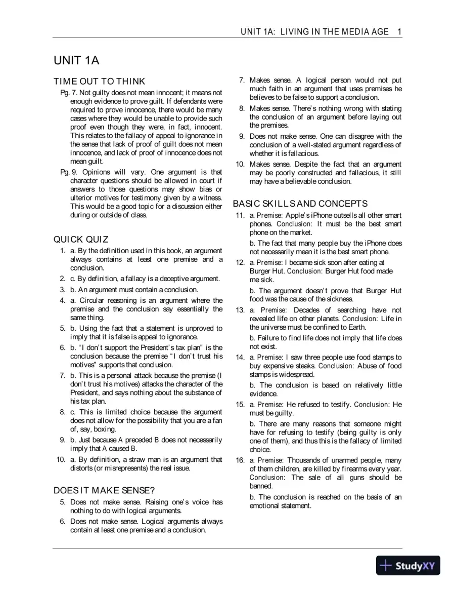 Solution Manual for Using and Understanding Mathematics: A Quantitative Reasoning Approach, 7th edition, page 5