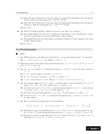 Solution Manual for Calculus For Biology and Medicine, 4th Edition - Page 11 preview image