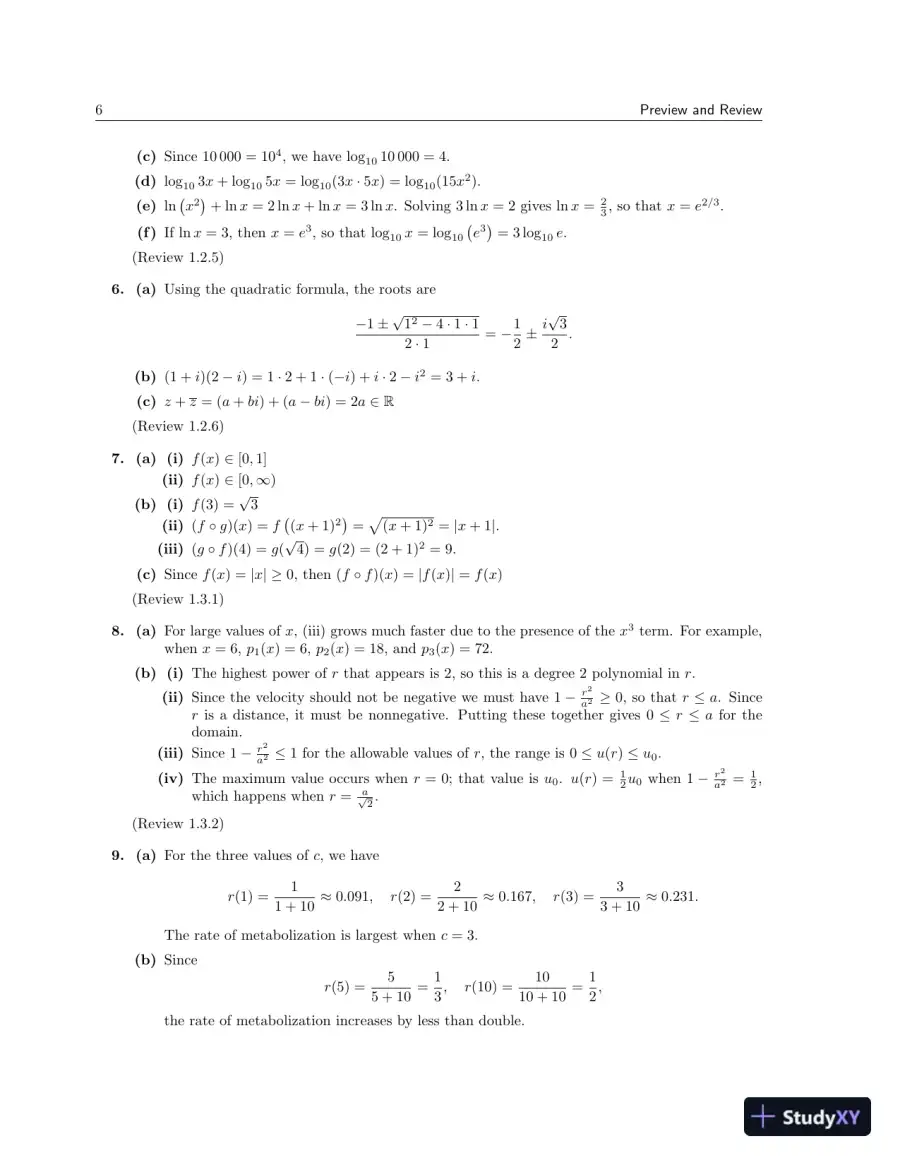Solution Manual for Calculus For Biology and Medicine, 4th Edition, page 8