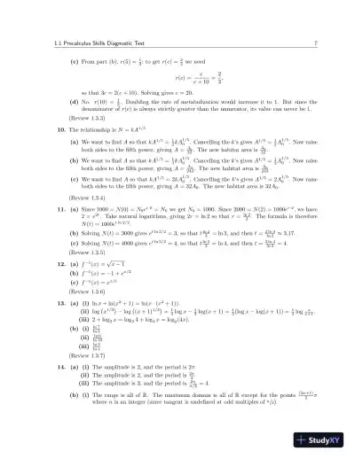 Solution Manual for Calculus For Biology and Medicine, 4th Edition - Page 9 preview image