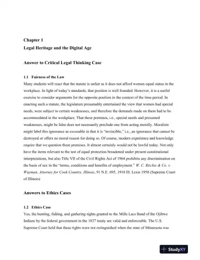Solution Manual for Business Law, 10th Edition - Page 1 preview image