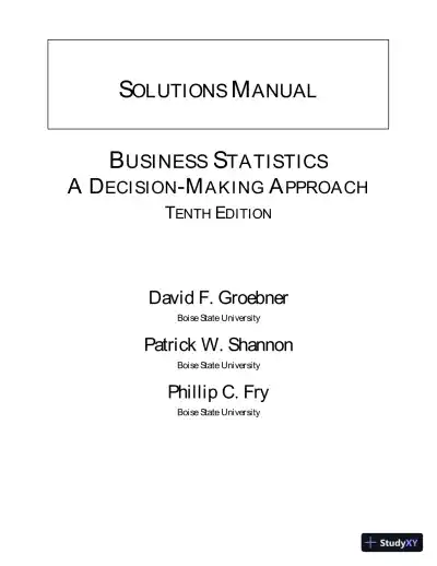 Solution Manual for Business Statistics, Global Edition, 10th Edition - Page 1 preview image