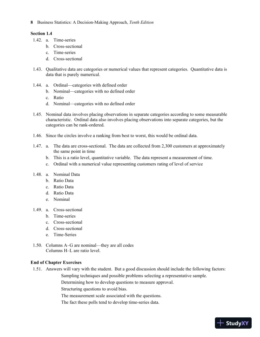 Solution Manual for Business Statistics, Global Edition, 10th Edition, page 14
