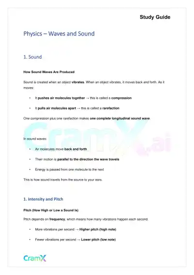 Physics – Waves and Sound - Page 1 preview image