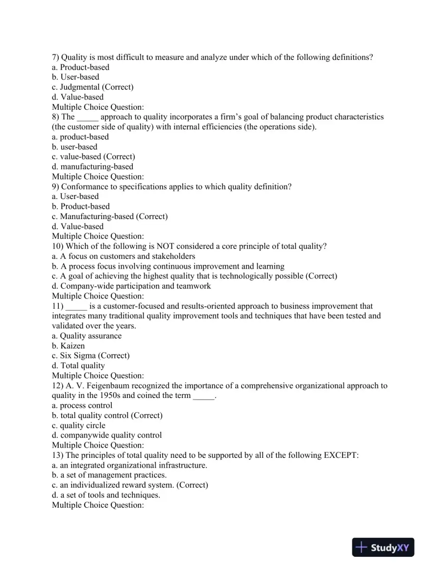 Quality Management: Key Definitions and Concepts, page 3