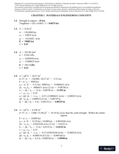 Solution Manual For Materials For Civil And Construction Engineers, 3rd Edition - Page 1 preview image