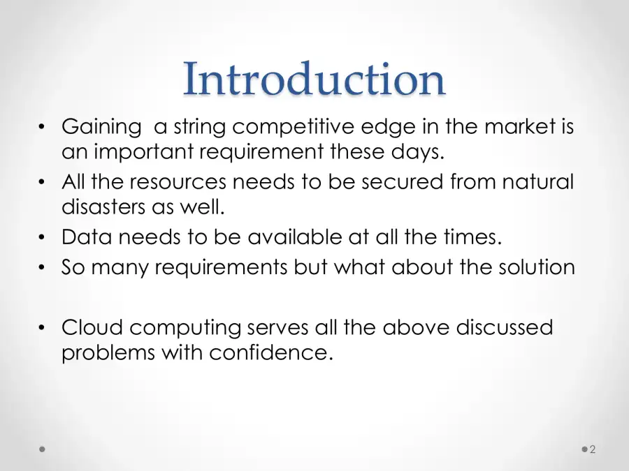 Cloud Computing For Market Advantage, page 2