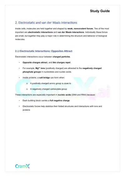 Biochemistry I - The Importance of Weak Interactions - Page 5 preview image