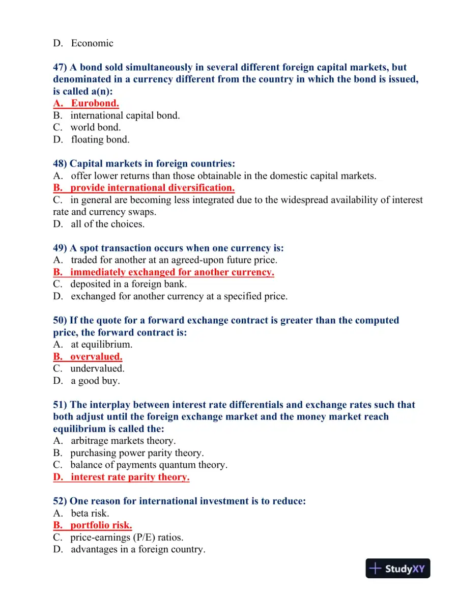 FIN 370 Final Exam, page 10