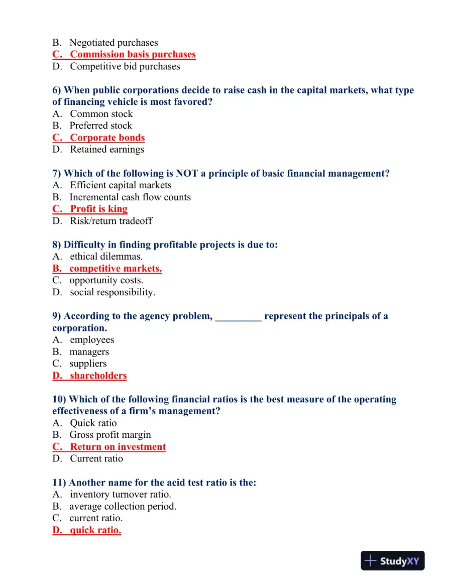 FIN 370 Final Exam, page 13