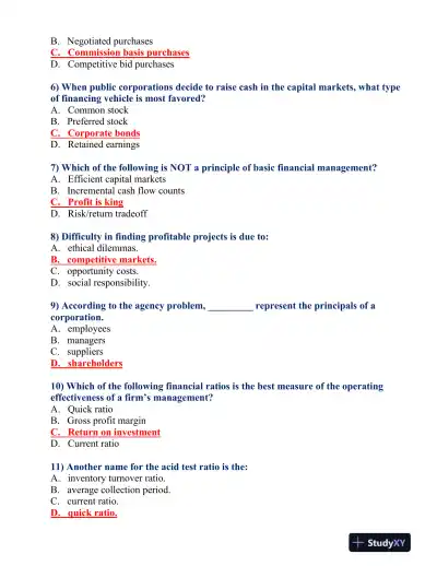 FIN 370 Final Exam - Page 13 preview image