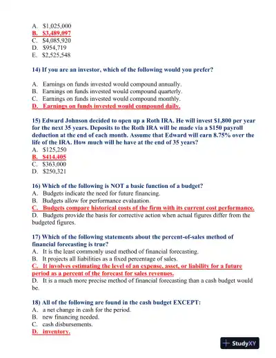 FIN 370 Final Exam - Page 4 preview image