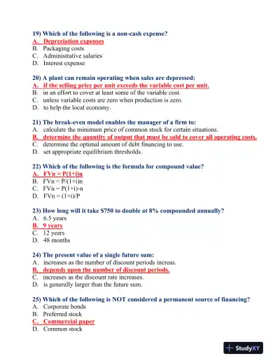 FIN 370 Final Exam - Page 5 preview image