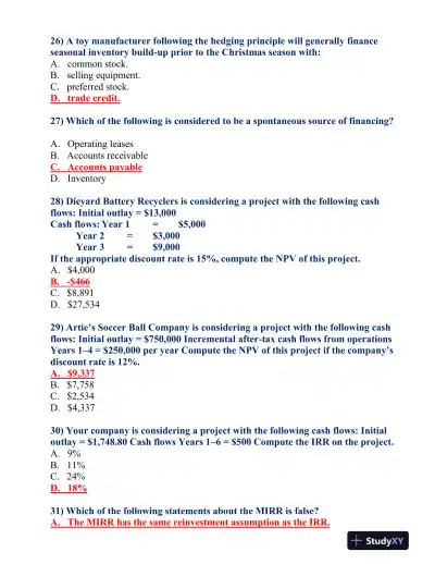 FIN 370 Final Exam - Page 6 preview image