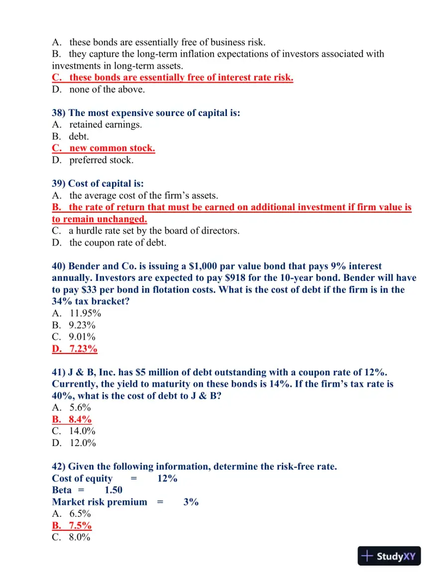 FIN 370 Final Exam, page 8