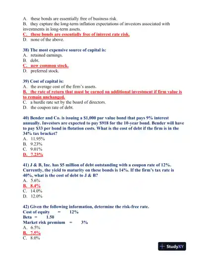 FIN 370 Final Exam - Page 8 preview image