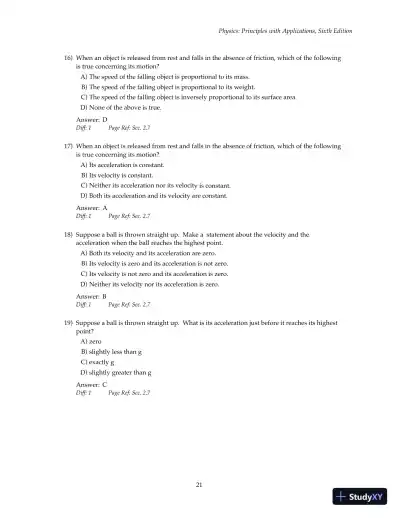 Test Bank For Physics: Principles with Applications, 6th Edition - Page 26 preview image