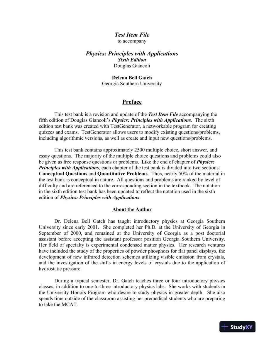 Test Bank For Physics: Principles with Applications, 6th Edition, page 4
