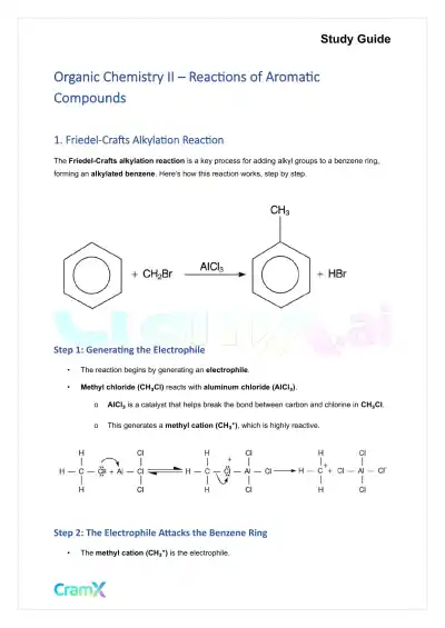 Organic Chemistry II - Reactions of Aromatic Compounds - Page 1 preview image