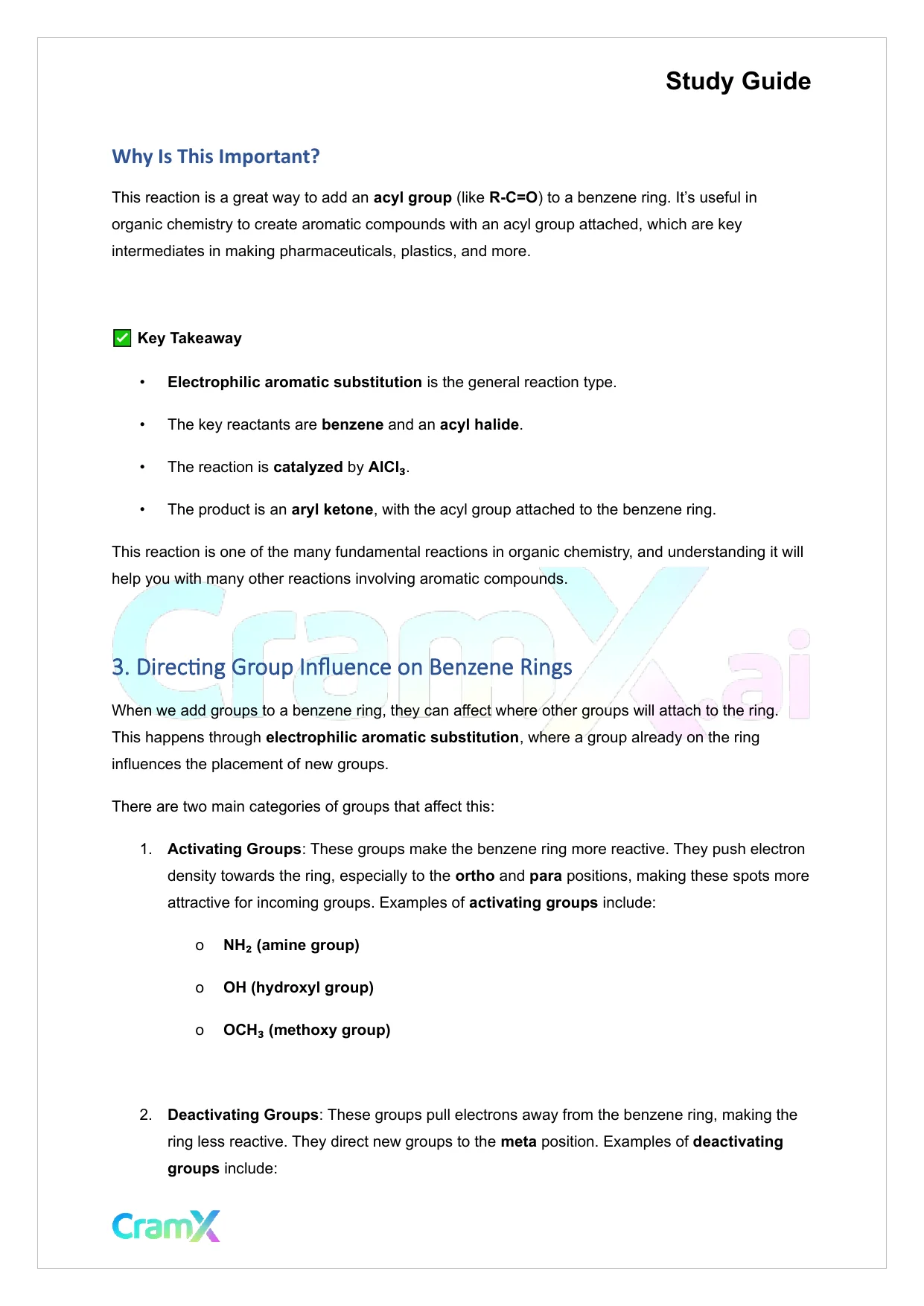 Organic Chemistry II - Reactions of Aromatic Compounds - Page 8 preview image