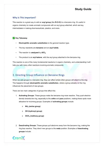 Organic Chemistry II - Reactions of Aromatic Compounds - Page 8 preview image