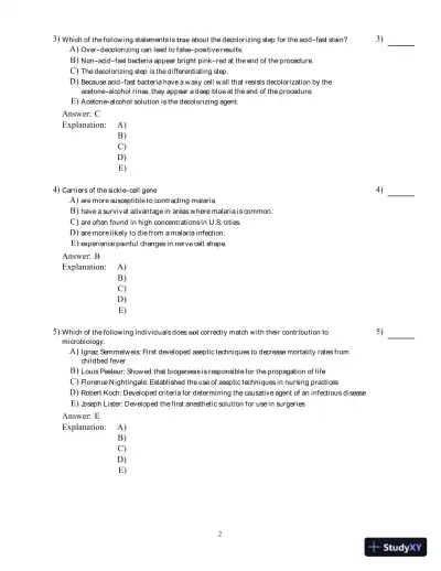 Microbiology: Basic and Clinical Principles, 1st Edition Test Bank - Page 3 preview image