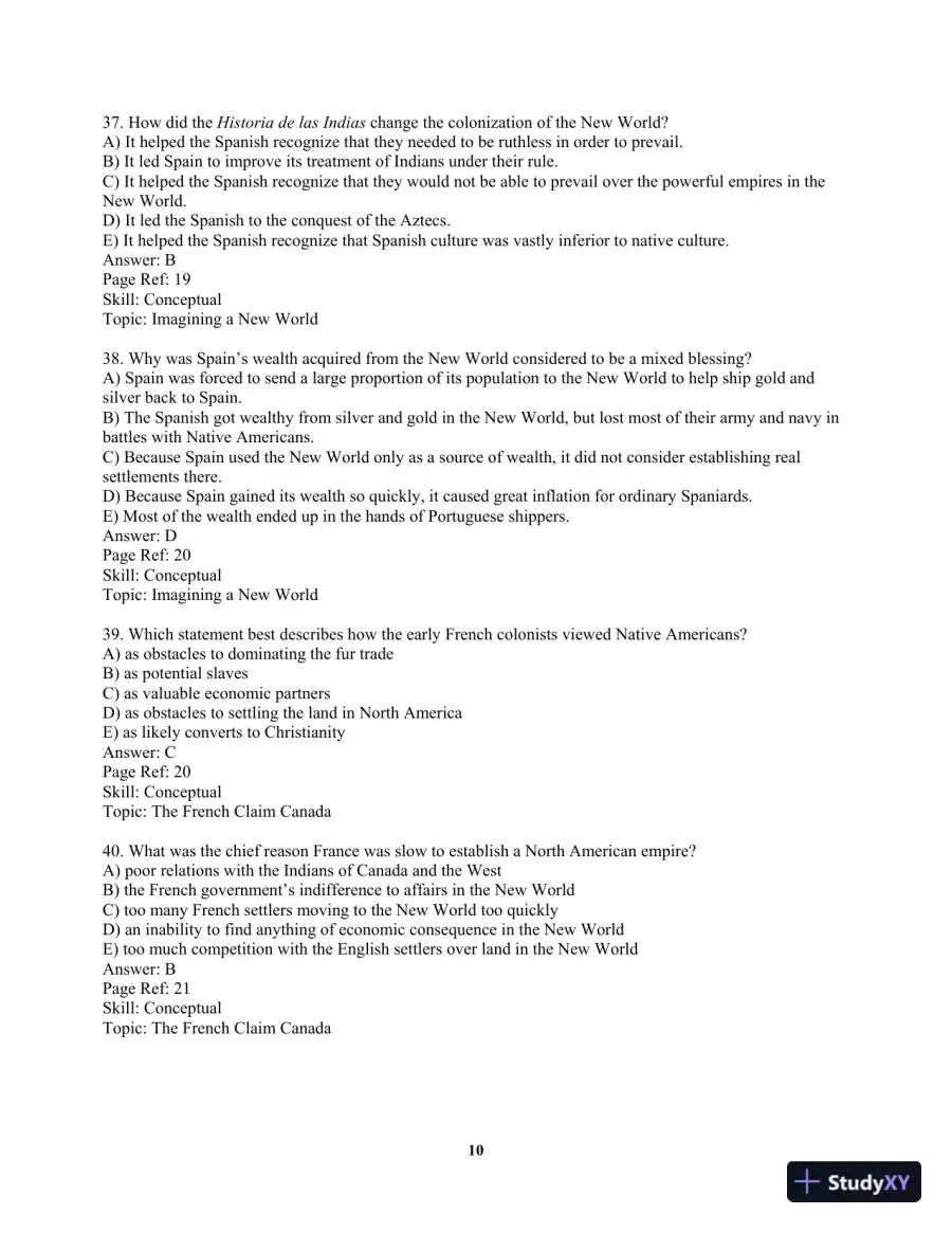 America Past and Present, Volume 1 (to 1877) 8th Edition Test Bank, page 13