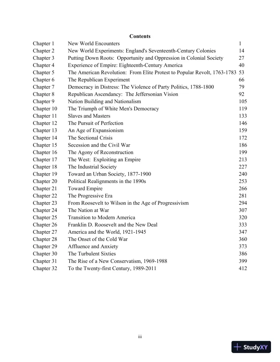 America Past and Present, Volume 1 (to 1877) 8th Edition Test Bank, page 3