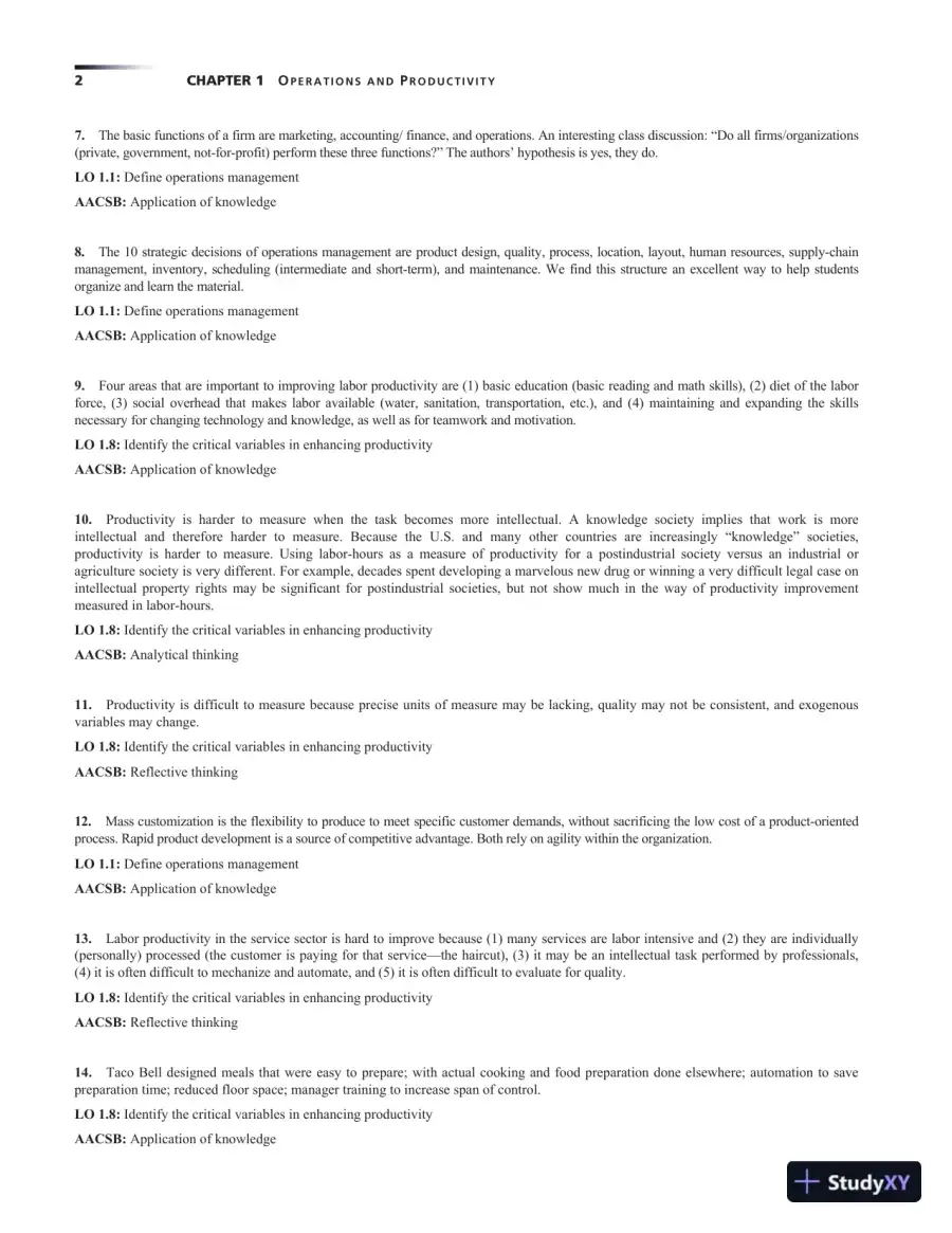Solution Manual for Operations Management: Sustainability and Supply Chain Management, 13th Edition, page 11