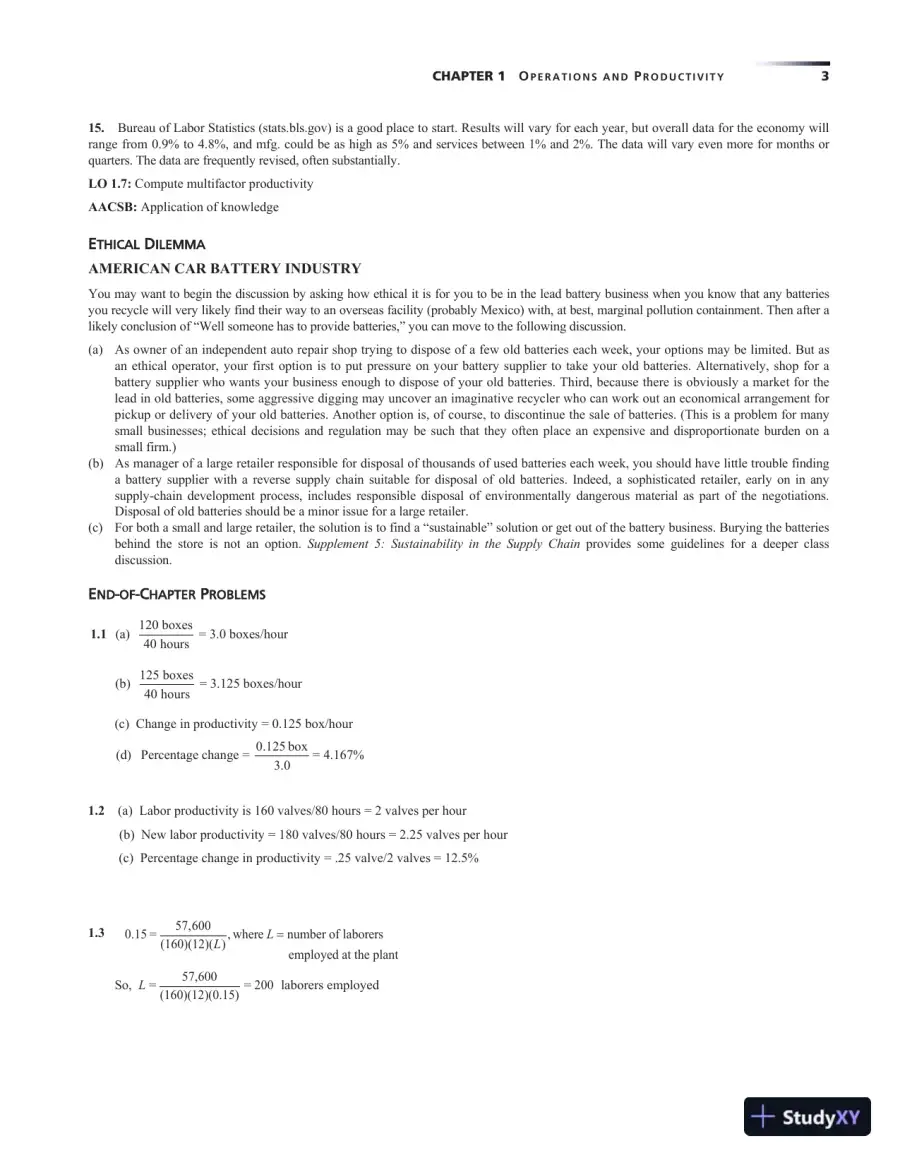 Solution Manual for Operations Management: Sustainability and Supply Chain Management, 13th Edition, page 12