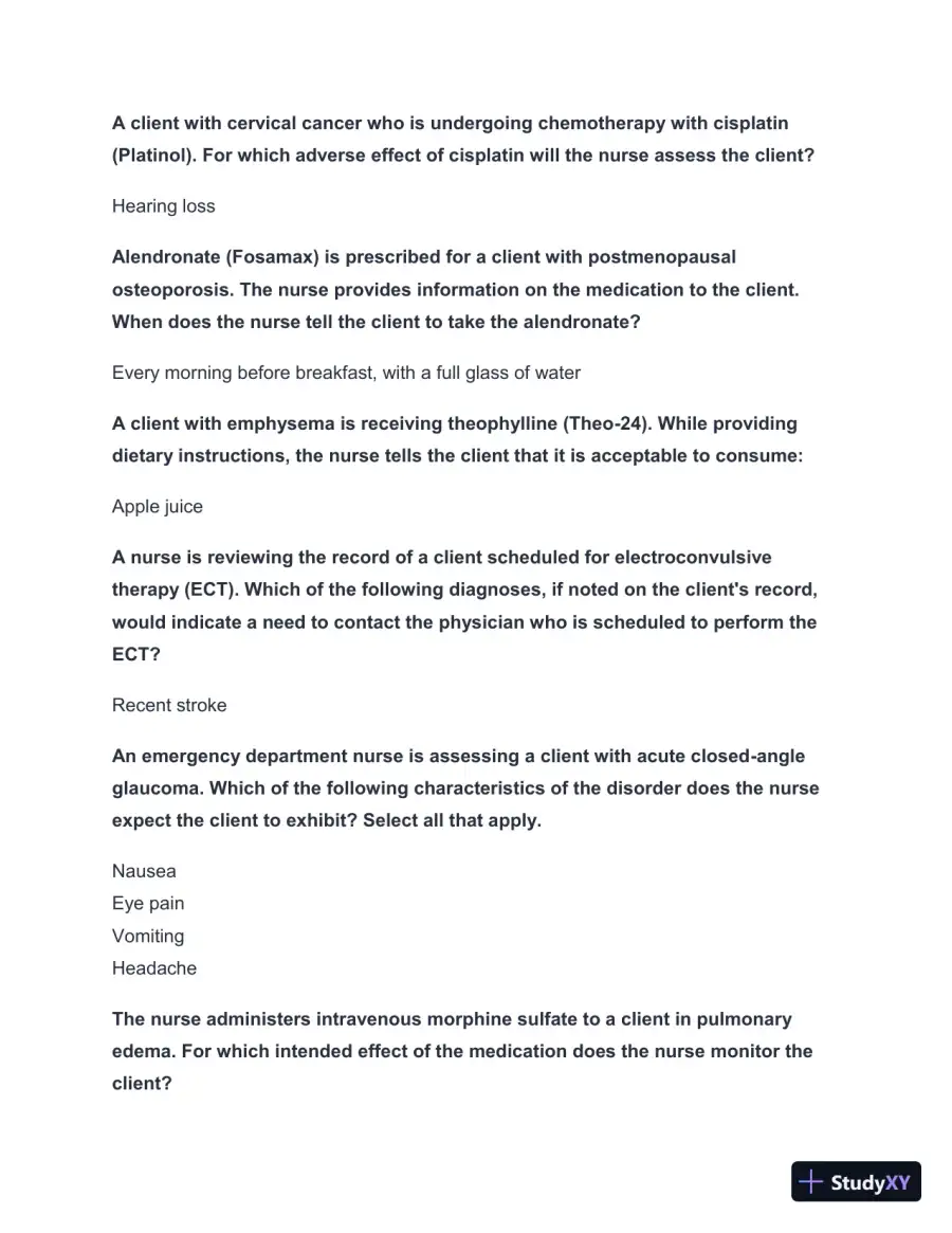 2024-2025 NCLEX Review Study Guide 1 with Answers (49 Solved Questions), page 3