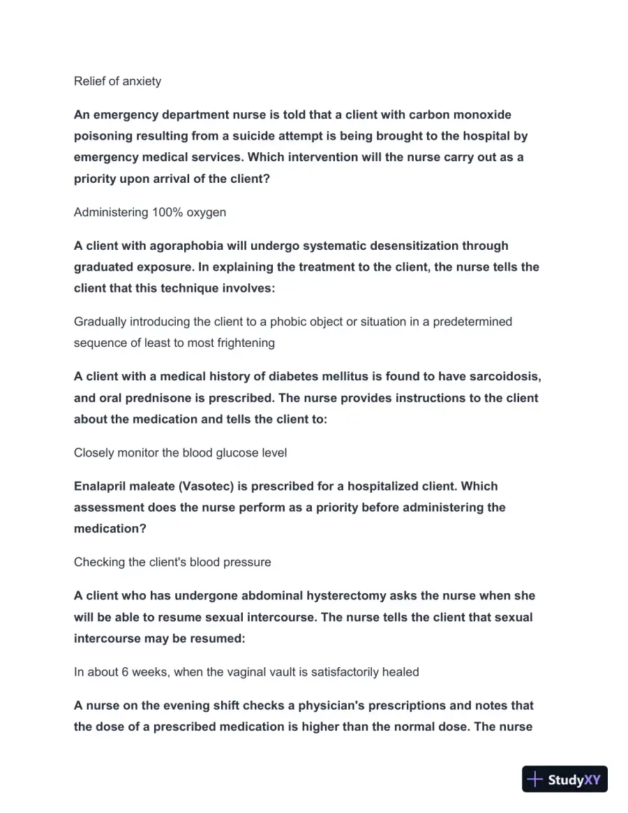 2024-2025 NCLEX Review Study Guide 1 with Answers (49 Solved Questions), page 4