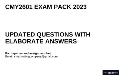 2023 CMY2601 Crime Risk Perspectives Practice Exam with Answers (130 Solved Questions) - Page 1 preview image