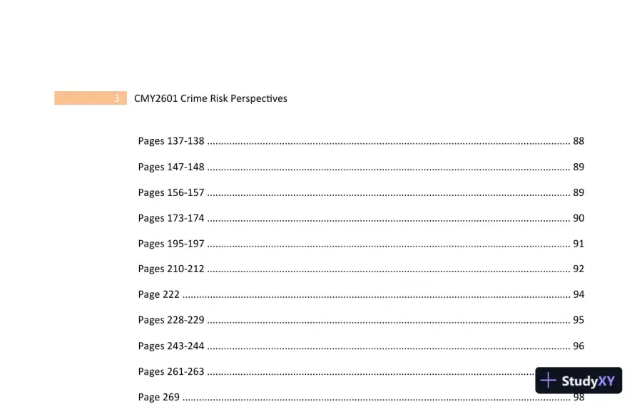 2023 CMY2601 Crime Risk Perspectives Practice Exam with Answers (130 Solved Questions), page 5
