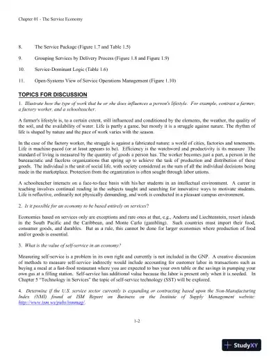 Service Management: Operations, Strategy, Information Technology, 1st Edition Solution Manual - Page 3 preview image