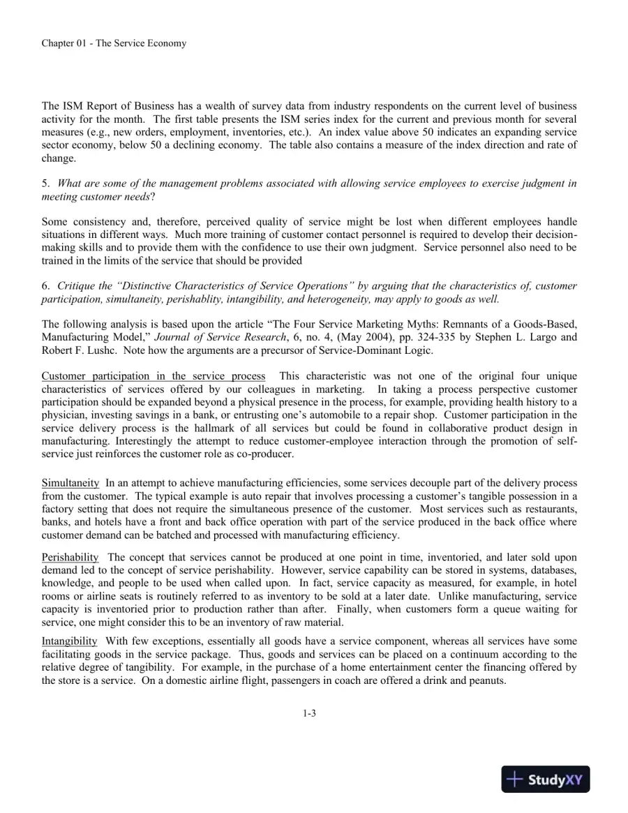 Service Management: Operations, Strategy, Information Technology, 1st Edition Solution Manual, page 4