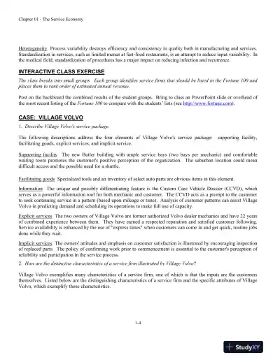 Service Management: Operations, Strategy, Information Technology, 1st Edition Solution Manual - Page 5 preview image