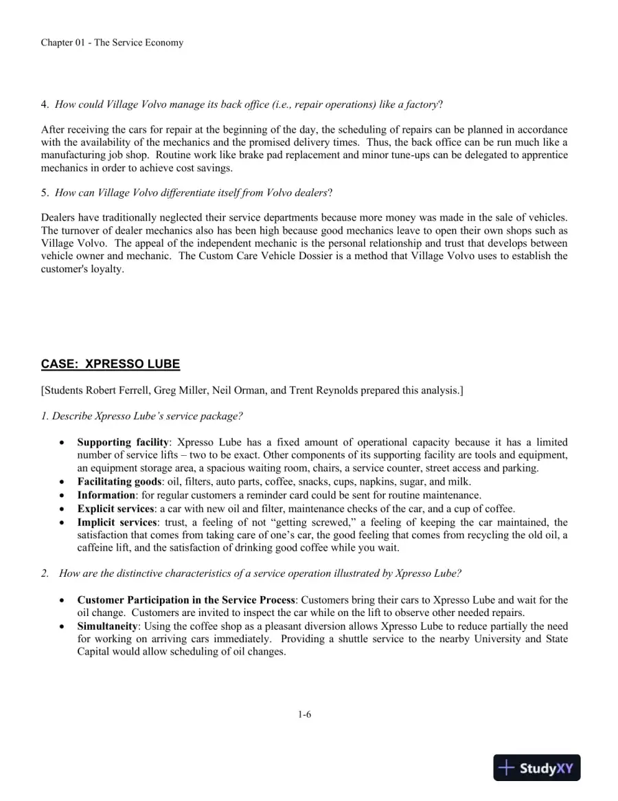 Service Management: Operations, Strategy, Information Technology, 1st Edition Solution Manual, page 7