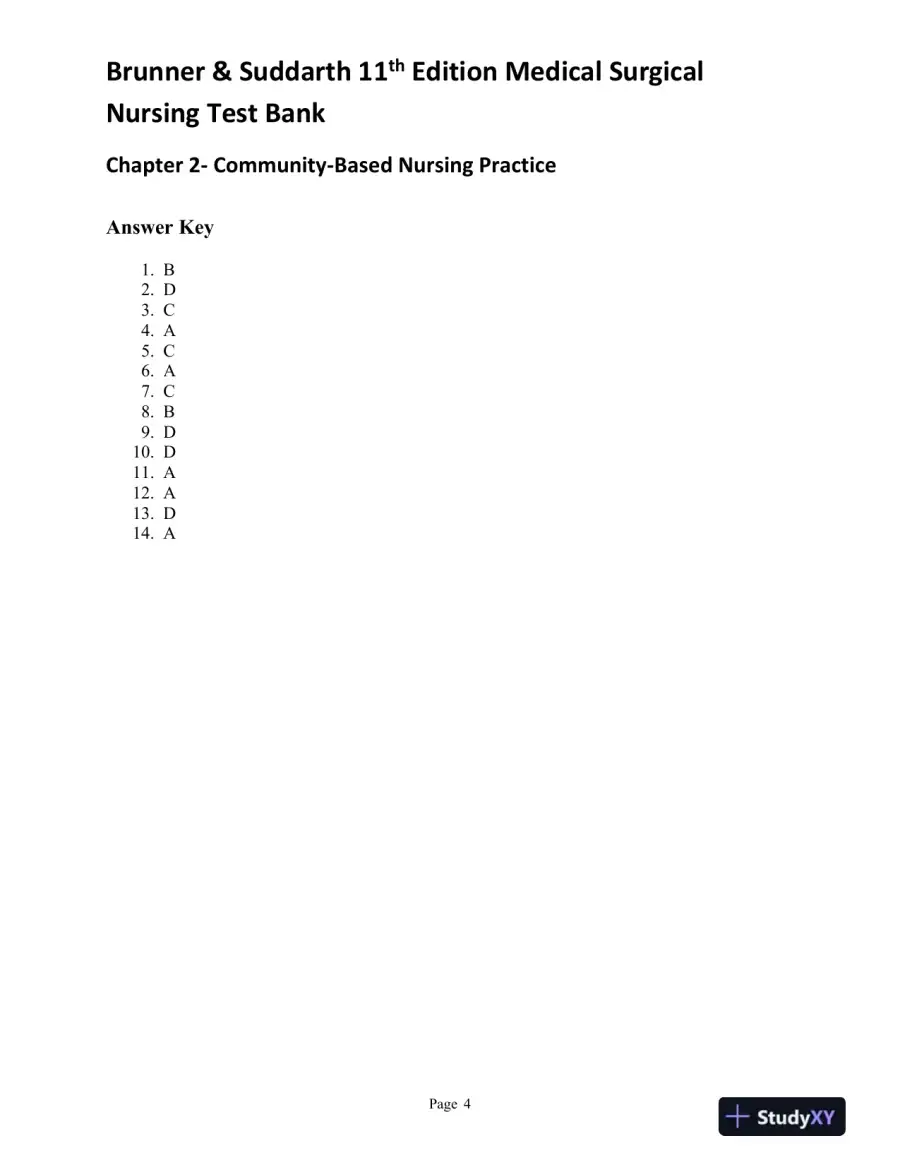 Brunner and Suddarth's Textbook of Medical-Surgical Nursing, 11th Edition (2 Volumes in 1) Test Bank, page 9