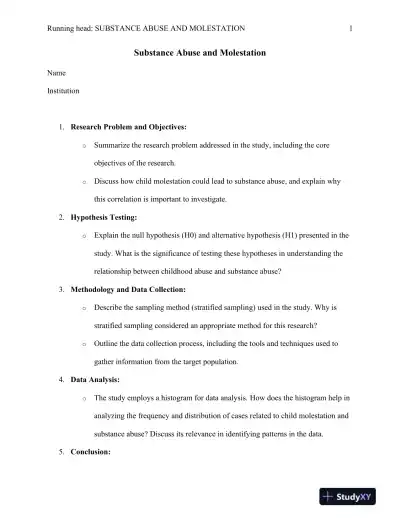 Substance Abuse and Molestation - Page 1 preview image